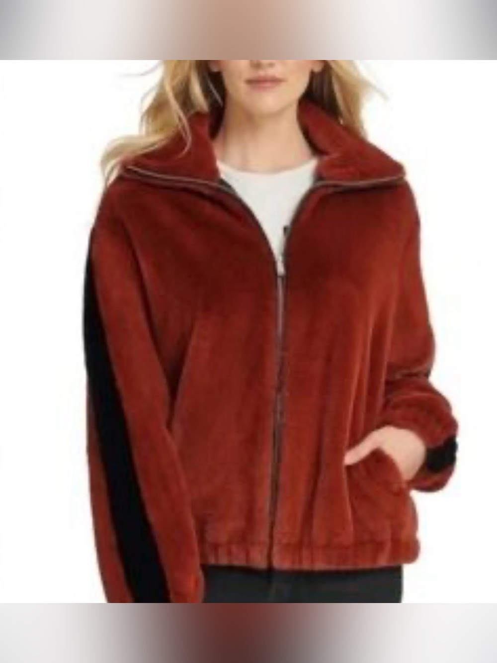 DKNY Faux fur/teddy jacket